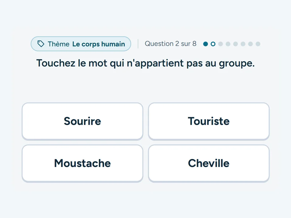 Capture de l’exercice Trouver l'intrus