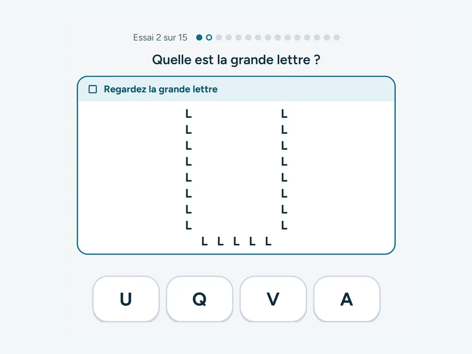 Capture de l’exercice Lettre dans la lettre