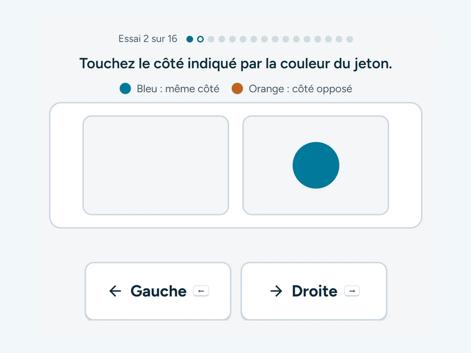 Capture de l’exercice Réflexe spatial