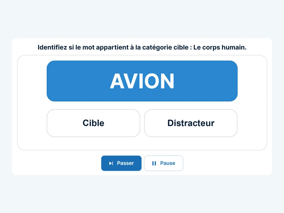 Capture de l’exercice Fluence verbale