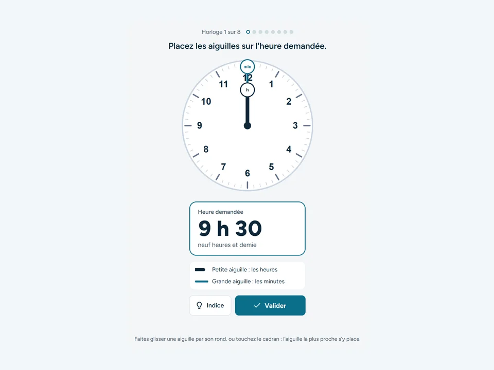 Capture de l’exercice Horloge